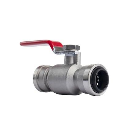 Quickfitting 1/2in Push-to-Connect x 1/2in Push-to-Connect Stainless Steel Full Port Ball Valve SS912R